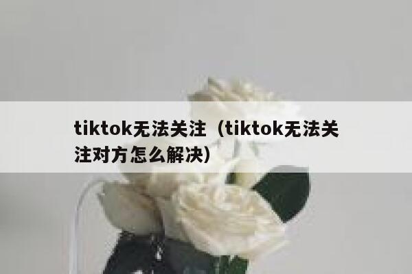 tiktok无法关注(tiktok无法关注对方怎么解决) 第1张 tiktok无法关注(tiktok无法关注对方怎么解决) 第1张