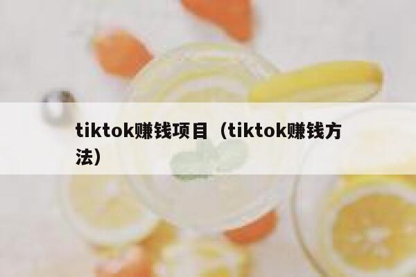 tiktok赚钱项目（tiktok赚钱方法） 第1张