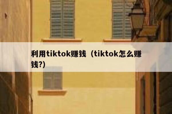 利用tiktok赚钱（tiktok怎么赚钱?） 第1张