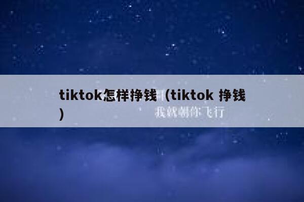 tiktok怎样挣钱（tiktok 挣钱） 第1张