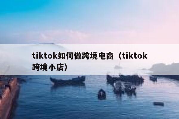tiktok如何做跨境电商(tiktok跨境小店) 第1张 tiktok如何做跨境电商(tiktok跨境小店) 第1张
