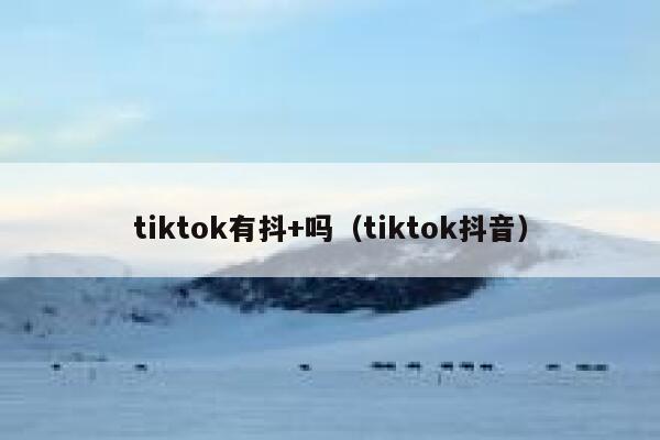 tiktok有抖+吗(tiktok抖音) 第1张 tiktok有抖+吗(tiktok抖音) 第1张