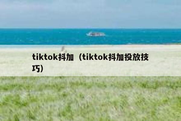 tiktok抖加（tiktok抖加投放技巧） 第1张