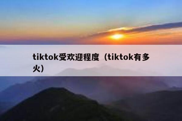 tiktok受欢迎程度（tiktok有多火） 第1张