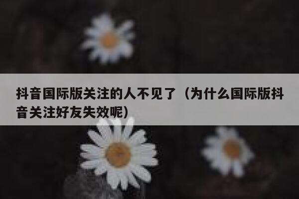 抖音国际版关注的人不见了（为什么国际版抖音关注好友失效呢） 第1张