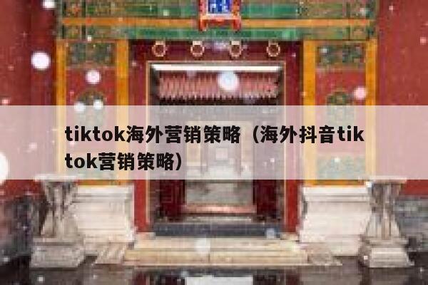 tiktok海外营销策略（海外抖音tiktok营销策略） 第1张