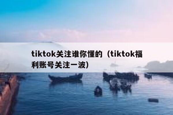 tiktok关注谁你懂的（tiktok福利账号关注一波） 第1张
