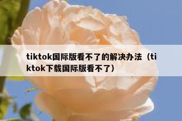 tiktok国际版看不了的解决办法（tiktok下载国际版看不了） 第1张