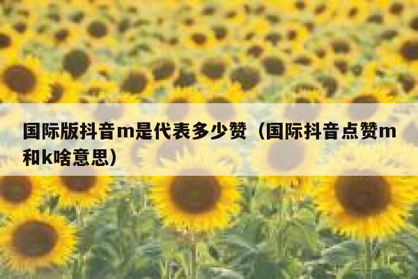 国际版抖音m是代表多少赞（国际抖音点赞m和k啥意思） 第1张