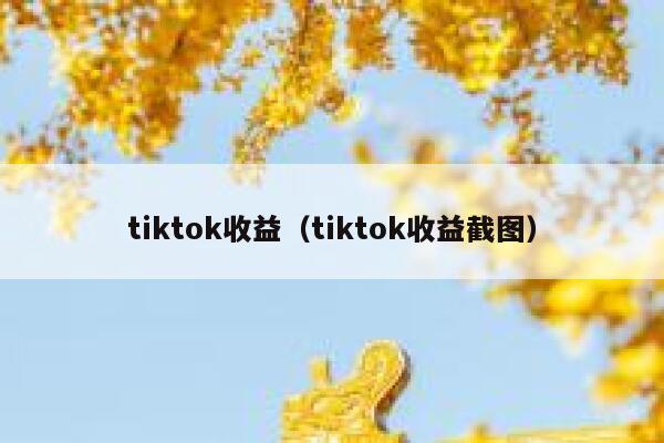 tiktok收益（tiktok收益截图） 第1张