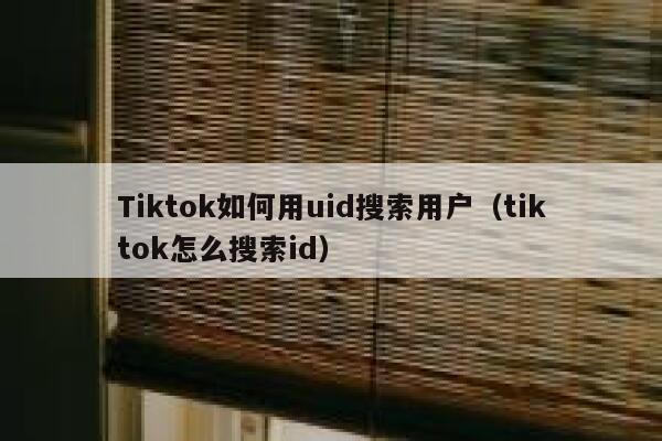 Tiktok如何用uid搜索用户(tiktok怎么搜索id) 第1张 Tiktok如何用uid搜索用户(tiktok怎么搜索id) 第1张