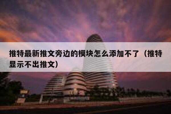 推特最新推文旁边的模块怎么添加不了（推特显示不出推文） 第1张