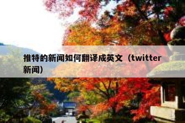 推特的新闻如何翻译成英文（twitter新闻） 第1张