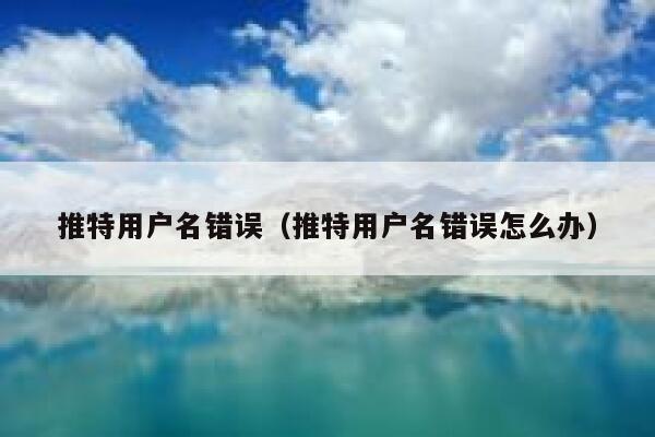 推特用户名错误（推特用户名错误怎么办） 第1张