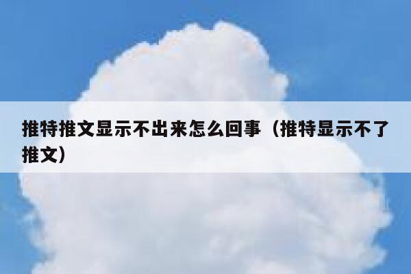推特推文显示不出来怎么回事（推特显示不了推文） 第1张