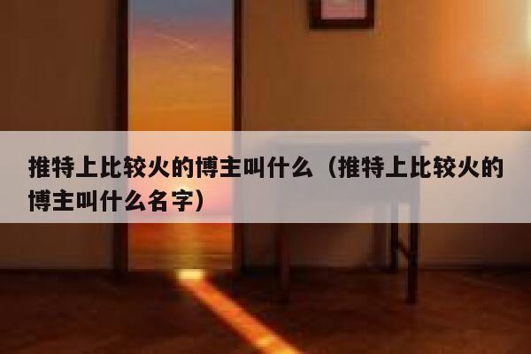 推特上比较火的博主叫什么（推特上比较火的博主叫什么名字） 第1张