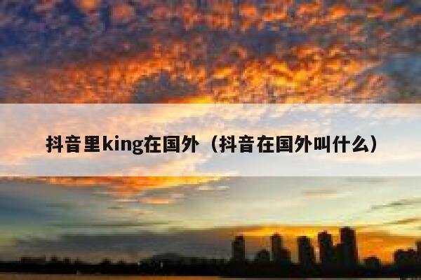 抖音里king在国外（抖音在国外叫什么） 第1张
