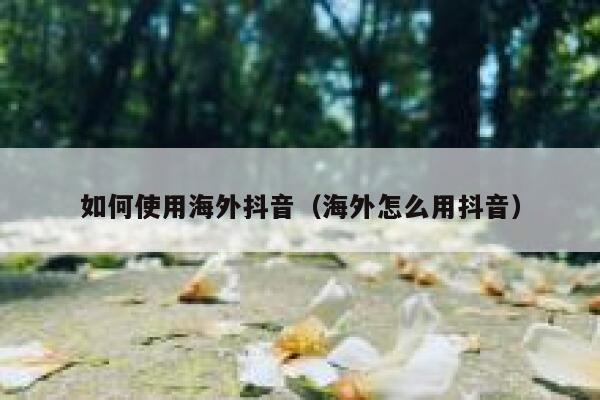 如何使用海外抖音（海外怎么用抖音） 第1张