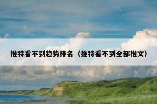 推特看不到趋势排名（推特看不到全部推文） 第1张