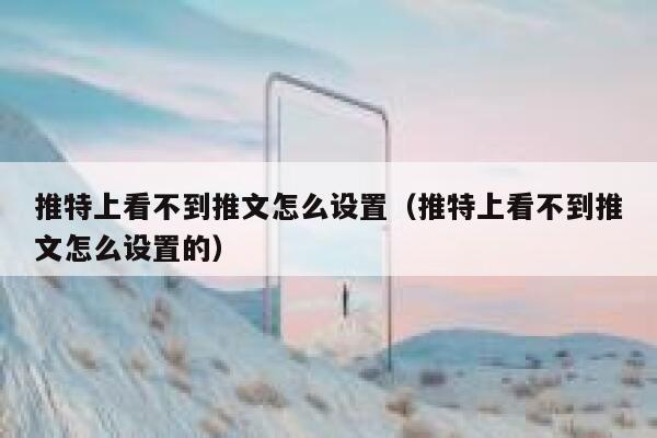 推特上看不到推文怎么设置（推特上看不到推文怎么设置的） 第1张