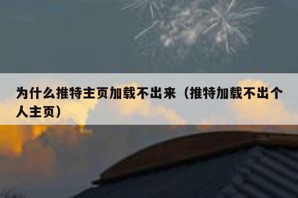 为什么推特主页加载不出来（推特加载不出个人主页） 第1张