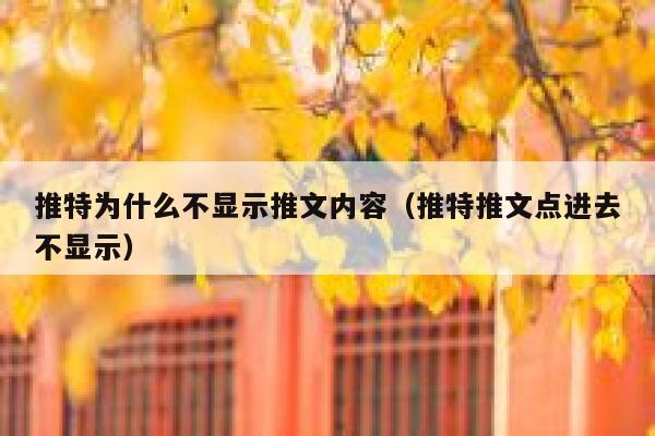 推特为什么不显示推文内容(推特推文点进去不显示) 第1张 推特为什么不显示推文内容(推特推文点进去不显示) 第1张