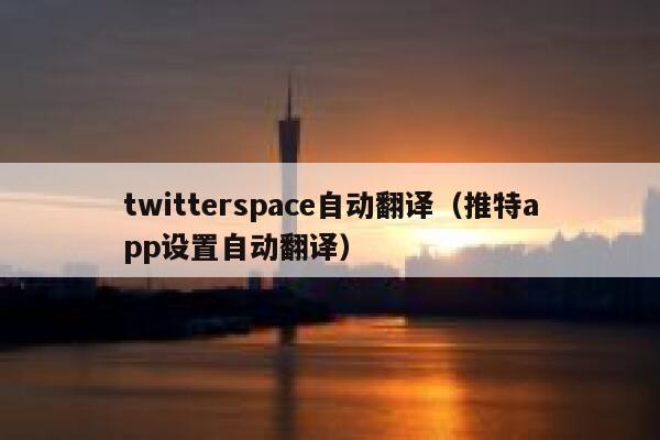 twitterspace自动翻译（推特app设置自动翻译） 第1张