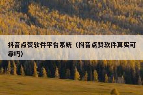 抖音点赞软件平台系统（抖音点赞软件真实可靠吗） 第1张