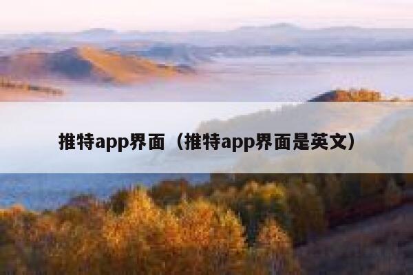 推特app界面（推特app界面是英文） 第1张