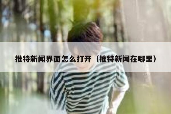 推特新闻界面怎么打开（推特新闻在哪里） 第1张
