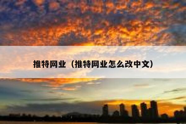 推特网业（推特网业怎么改中文） 第1张