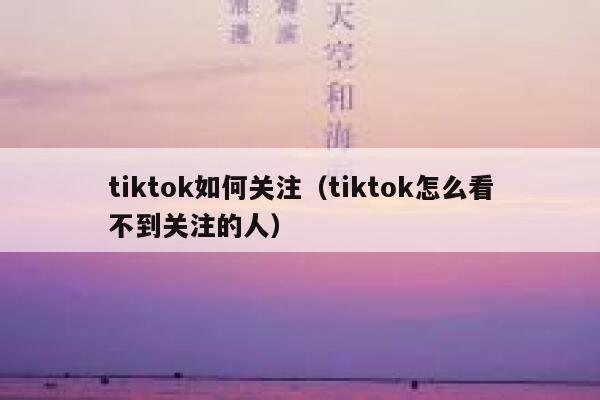 tiktok如何关注（tiktok怎么看不到关注的人） 第1张