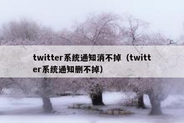 twitter系统通知消不掉（twitter系统通知删不掉） 第1张