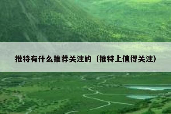 推特有什么推荐关注的（推特上值得关注） 第1张