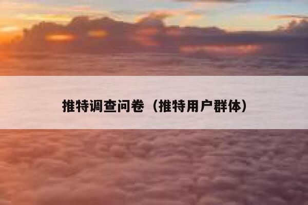 推特调查问卷（推特用户群体） 第1张