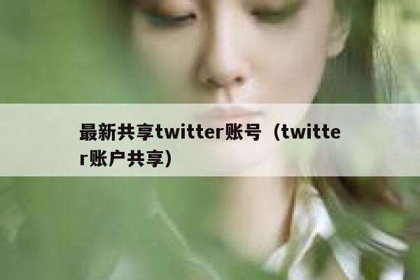 最新共享twitter账号（twitter账户共享） 第1张