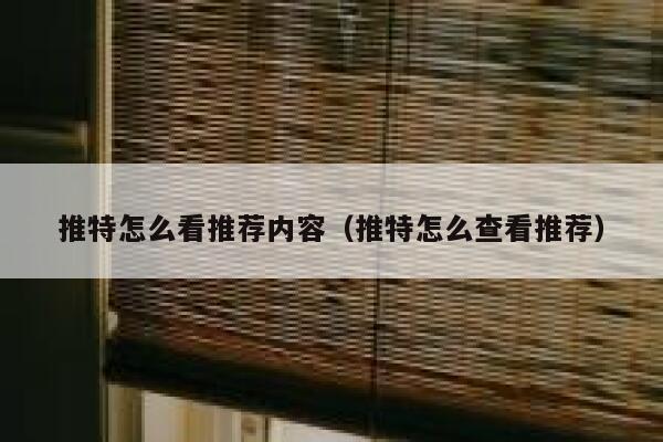 推特怎么看推荐内容（推特怎么查看推荐） 第1张