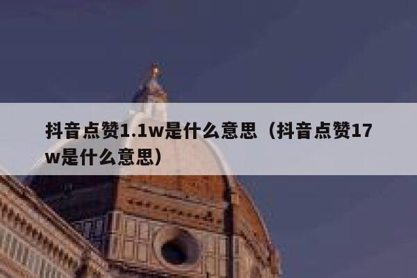 抖音点赞1.1w是什么意思（抖音点赞17w是什么意思） 第1张