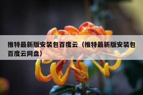 推特最新版安装包百度云（推特最新版安装包百度云网盘） 第1张