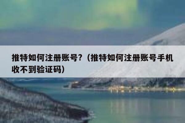 推特如何注册账号?（推特如何注册账号手机收不到验证码） 第1张
