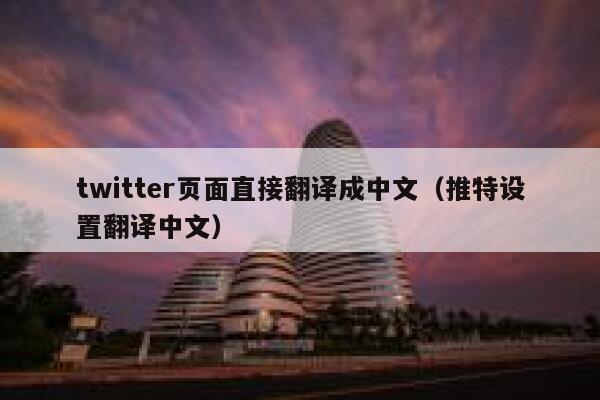twitter页面直接翻译成中文（推特设置翻译中文） 第1张