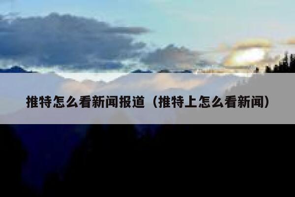 推特怎么看新闻报道（推特上怎么看新闻） 第1张