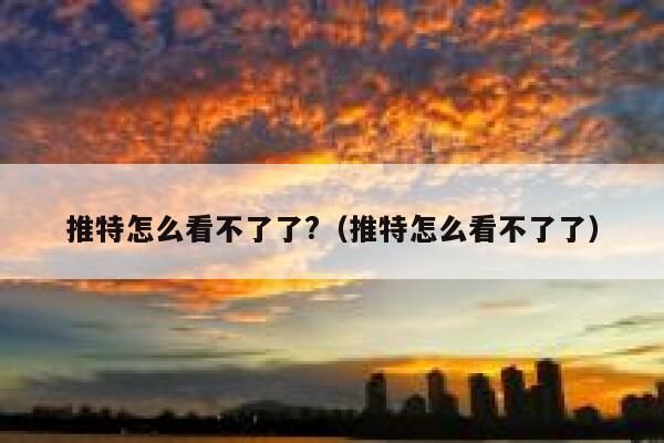 推特怎么看不了了?（推特怎么看不了了） 第1张