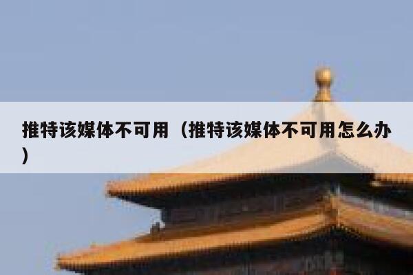 推特该媒体不可用（推特该媒体不可用怎么办） 第1张