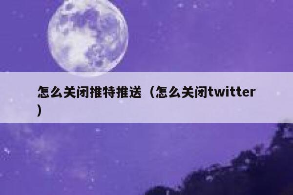 怎么关闭推特推送（怎么关闭twitter） 第1张