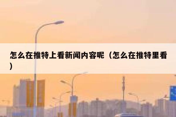 怎么在推特上看新闻内容呢（怎么在推特里看） 第1张