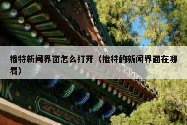 推特新闻界面怎么打开（推特的新闻界面在哪看） 第1张