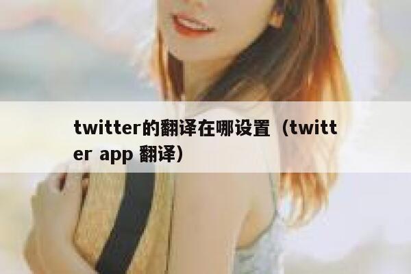 twitter的翻译在哪设置（twitter app 翻译） 第1张