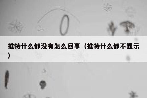 推特什么都没有怎么回事（推特什么都不显示） 第1张