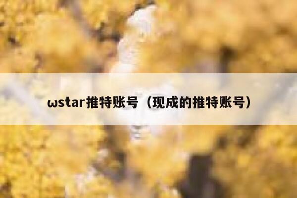 ωstar推特账号（现成的推特账号） 第1张